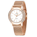 WWOOR 8877 New Watches Women New Style Quartz Wristwatches Diamond Watch Stainless Steel Mesh Fashion Reloj de mujer